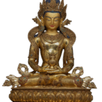 Buddha Amitayus brass and bronze statue handcrafted in Bhutan