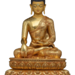 Shakyamuni Buddha 24K gold plated pure copper statue handcrafted in Bhutan